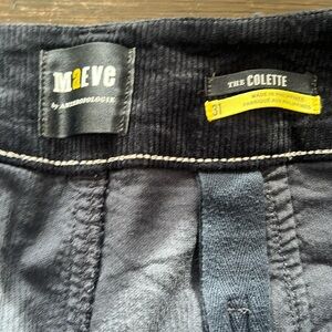 Maeve The Colette Wide Leg Cropped Corduroy Pant, Navy Blue Size 31.